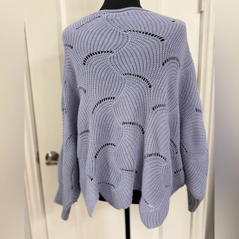 Easel Lavender Knit Poncho